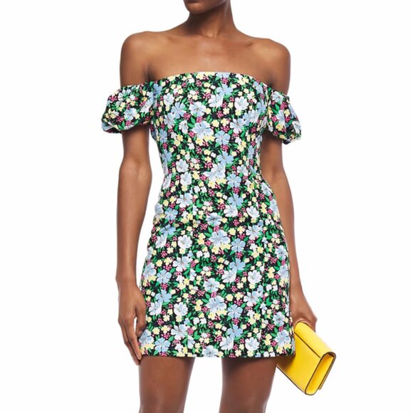 Maje Rapy Floral Off the Shoulder Dress ASO Emily in Paris - Picture 3 of 12